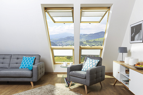 Объект из С комбинированной системой открывания preSelect Max Fakro FPP-V U3 PRESELECT MAX